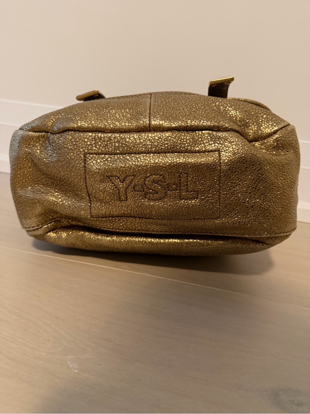 Gold Metallic Women's Satchel Bag - Picture 6 of 10